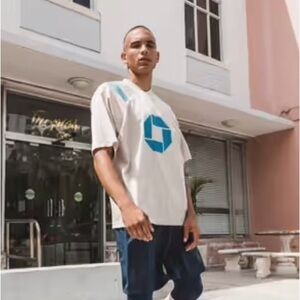 NWT KITH x Adidas Miami Flamingos Soccer Jersey in Navy/Tan/Pink size L RARE